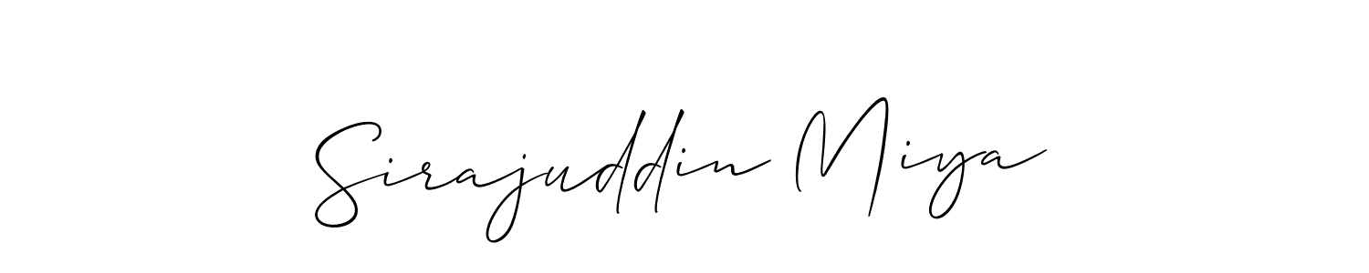 Also You can easily find your signature by using the search form. We will create Sirajuddin Miya name handwritten signature images for you free of cost using Allison_Script sign style. Sirajuddin Miya signature style 2 images and pictures png