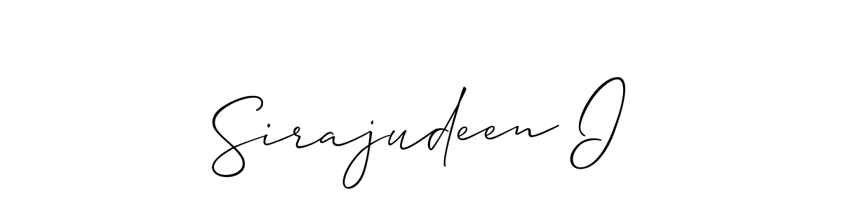 if you are searching for the best signature style for your name Sirajudeen I. so please give up your signature search. here we have designed multiple signature styles  using Allison_Script. Sirajudeen I signature style 2 images and pictures png