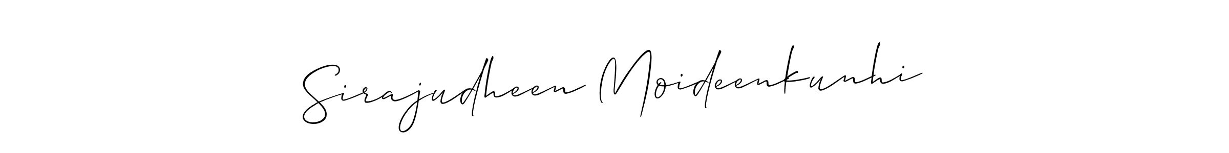 Also we have Sirajudheen Moideenkunhi name is the best signature style. Create professional handwritten signature collection using Allison_Script autograph style. Sirajudheen Moideenkunhi signature style 2 images and pictures png