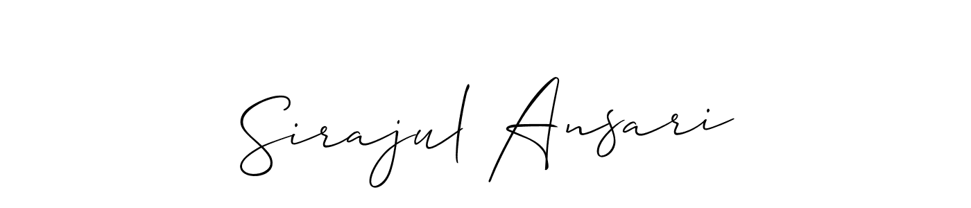 The best way (Allison_Script) to make a short signature is to pick only two or three words in your name. The name Sirajul Ansari include a total of six letters. For converting this name. Sirajul Ansari signature style 2 images and pictures png