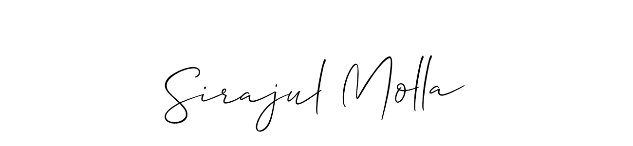 How to make Sirajul Molla signature? Allison_Script is a professional autograph style. Create handwritten signature for Sirajul Molla name. Sirajul Molla signature style 2 images and pictures png