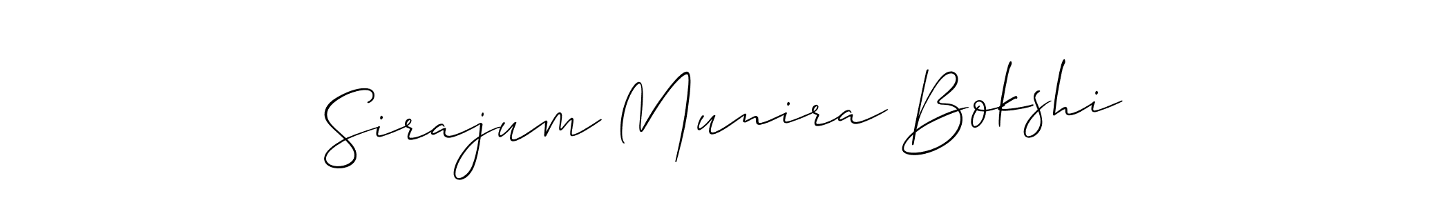 You should practise on your own different ways (Allison_Script) to write your name (Sirajum Munira Bokshi) in signature. don't let someone else do it for you. Sirajum Munira Bokshi signature style 2 images and pictures png