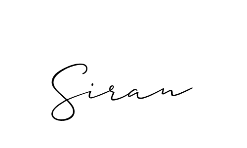 Create a beautiful signature design for name Siran. With this signature (Allison_Script) fonts, you can make a handwritten signature for free. Siran signature style 2 images and pictures png