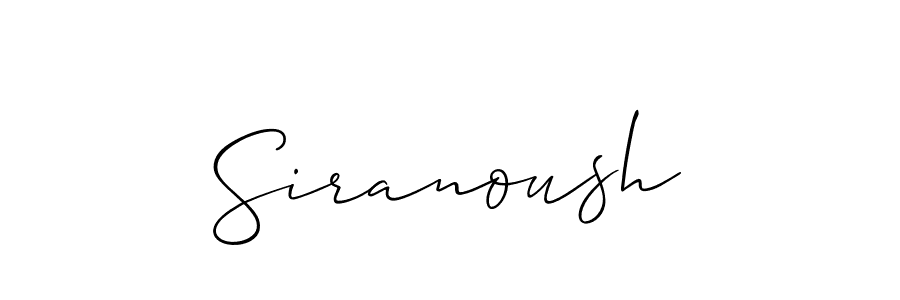 Make a beautiful signature design for name Siranoush. With this signature (Allison_Script) style, you can create a handwritten signature for free. Siranoush signature style 2 images and pictures png