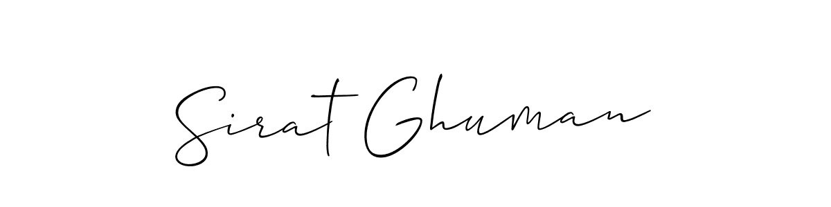 Similarly Allison_Script is the best handwritten signature design. Signature creator online .You can use it as an online autograph creator for name Sirat Ghuman. Sirat Ghuman signature style 2 images and pictures png