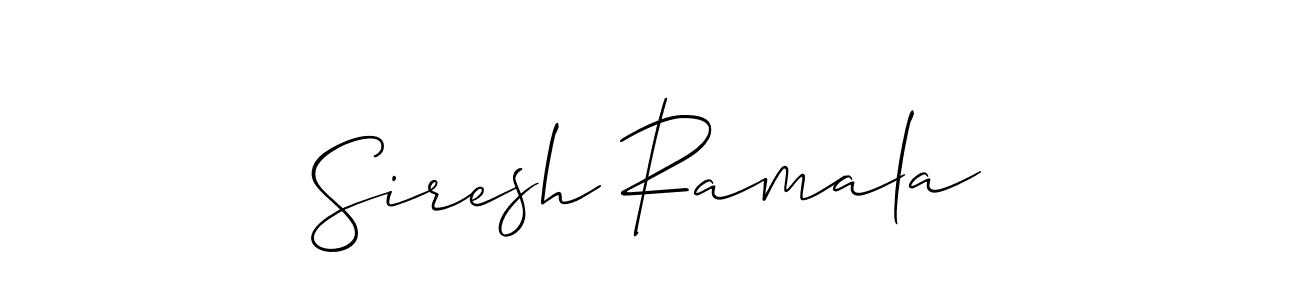 It looks lik you need a new signature style for name Siresh Ramala. Design unique handwritten (Allison_Script) signature with our free signature maker in just a few clicks. Siresh Ramala signature style 2 images and pictures png