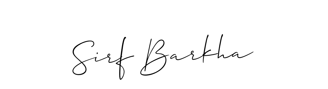 Similarly Allison_Script is the best handwritten signature design. Signature creator online .You can use it as an online autograph creator for name Sirf Barkha. Sirf Barkha signature style 2 images and pictures png