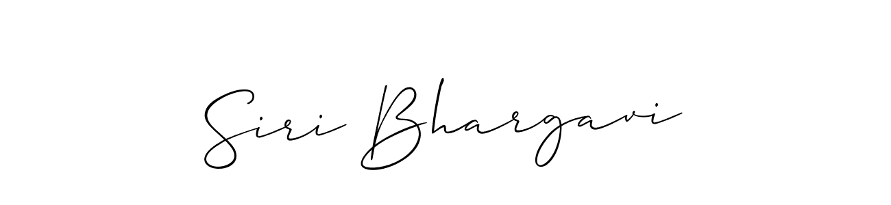 Allison_Script is a professional signature style that is perfect for those who want to add a touch of class to their signature. It is also a great choice for those who want to make their signature more unique. Get Siri Bhargavi name to fancy signature for free. Siri Bhargavi signature style 2 images and pictures png