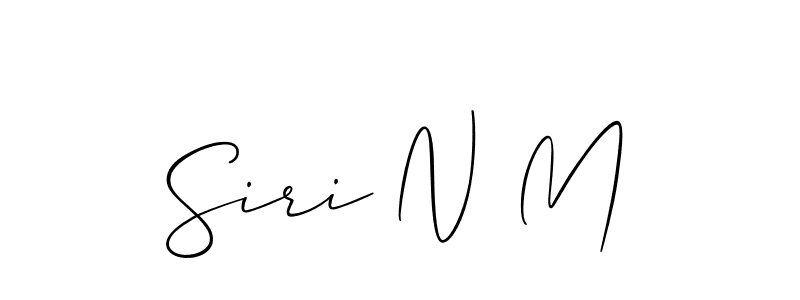 if you are searching for the best signature style for your name Siri N M. so please give up your signature search. here we have designed multiple signature styles  using Allison_Script. Siri N M signature style 2 images and pictures png