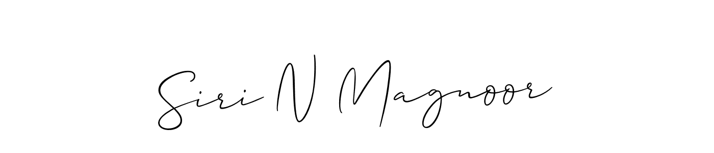 Make a beautiful signature design for name Siri N Magnoor. With this signature (Allison_Script) style, you can create a handwritten signature for free. Siri N Magnoor signature style 2 images and pictures png