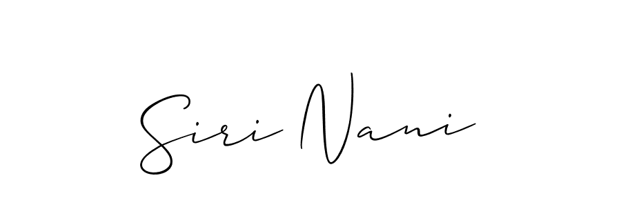 Create a beautiful signature design for name Siri Nani. With this signature (Allison_Script) fonts, you can make a handwritten signature for free. Siri Nani signature style 2 images and pictures png