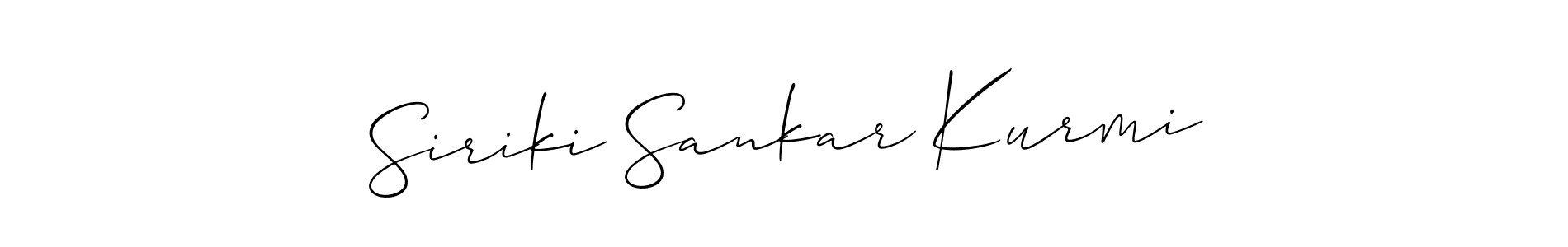 The best way (Allison_Script) to make a short signature is to pick only two or three words in your name. The name Siriki Sankar Kurmi include a total of six letters. For converting this name. Siriki Sankar Kurmi signature style 2 images and pictures png