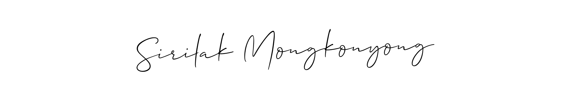 if you are searching for the best signature style for your name Sirilak Mongkonyong. so please give up your signature search. here we have designed multiple signature styles  using Allison_Script. Sirilak Mongkonyong signature style 2 images and pictures png