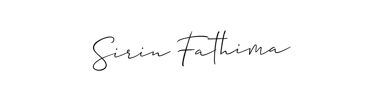 The best way (Allison_Script) to make a short signature is to pick only two or three words in your name. The name Sirin Fathima include a total of six letters. For converting this name. Sirin Fathima signature style 2 images and pictures png