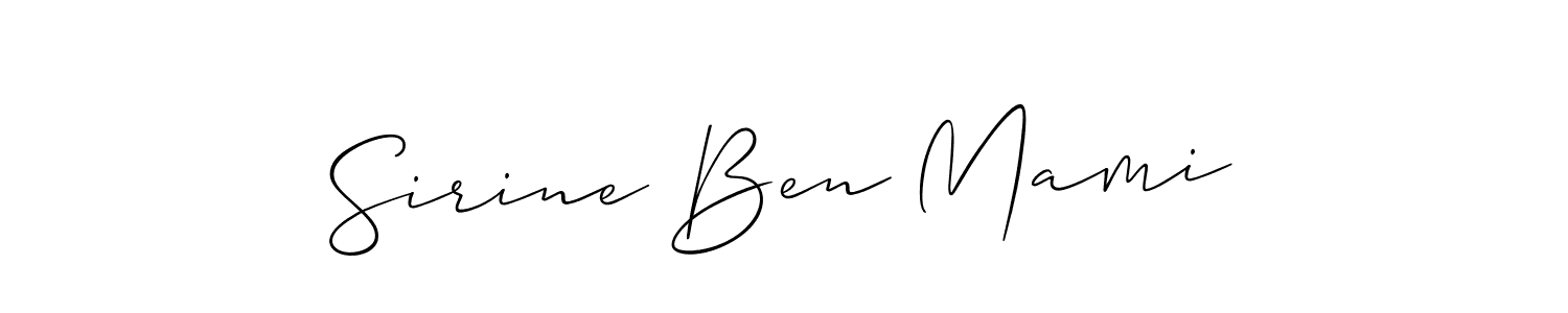 if you are searching for the best signature style for your name Sirine Ben Mami. so please give up your signature search. here we have designed multiple signature styles  using Allison_Script. Sirine Ben Mami signature style 2 images and pictures png