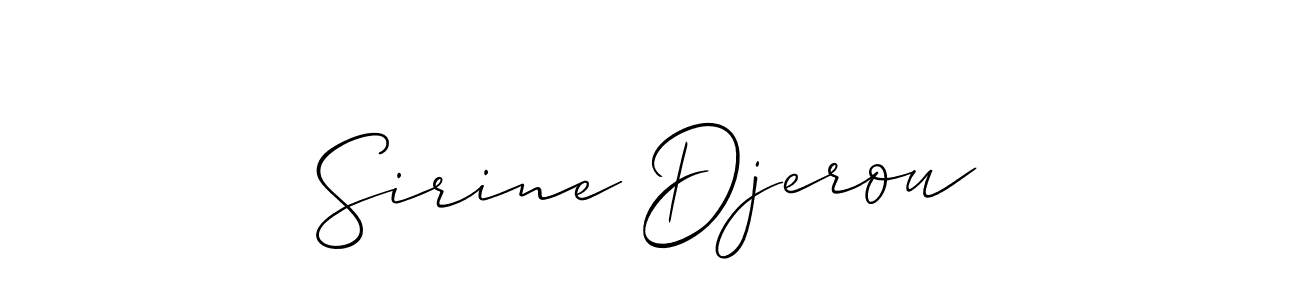 Sirine Djerou stylish signature style. Best Handwritten Sign (Allison_Script) for my name. Handwritten Signature Collection Ideas for my name Sirine Djerou. Sirine Djerou signature style 2 images and pictures png