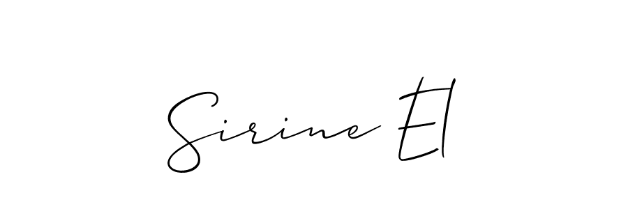 Also You can easily find your signature by using the search form. We will create Sirine El name handwritten signature images for you free of cost using Allison_Script sign style. Sirine El signature style 2 images and pictures png