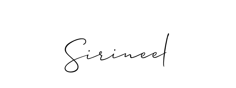 Also You can easily find your signature by using the search form. We will create Sirineel name handwritten signature images for you free of cost using Allison_Script sign style. Sirineel signature style 2 images and pictures png