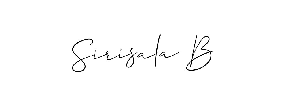 The best way (Allison_Script) to make a short signature is to pick only two or three words in your name. The name Sirisala B include a total of six letters. For converting this name. Sirisala B signature style 2 images and pictures png