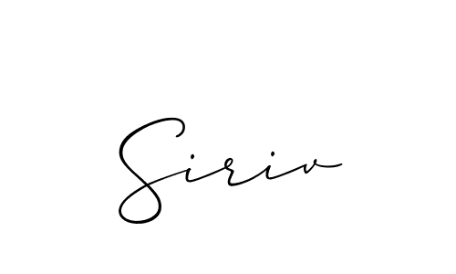 Similarly Allison_Script is the best handwritten signature design. Signature creator online .You can use it as an online autograph creator for name Siriv. Siriv signature style 2 images and pictures png