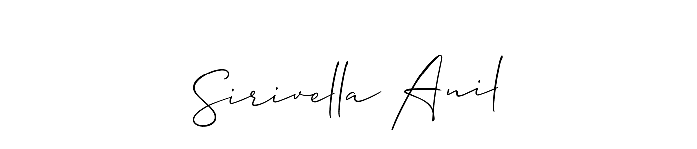 This is the best signature style for the Sirivella Anil name. Also you like these signature font (Allison_Script). Mix name signature. Sirivella Anil signature style 2 images and pictures png
