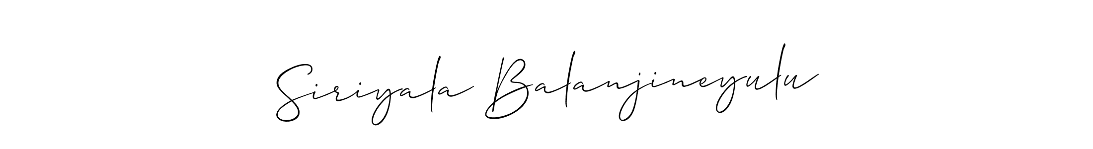 Also we have Siriyala Balanjineyulu name is the best signature style. Create professional handwritten signature collection using Allison_Script autograph style. Siriyala Balanjineyulu signature style 2 images and pictures png