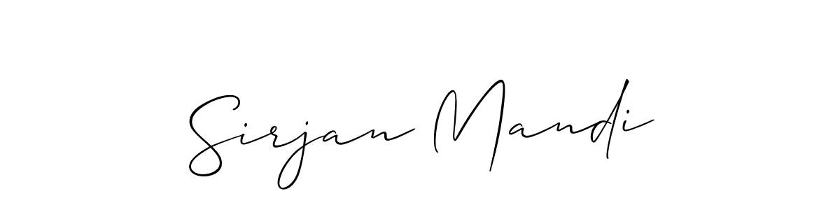 You should practise on your own different ways (Allison_Script) to write your name (Sirjan Mandi) in signature. don't let someone else do it for you. Sirjan Mandi signature style 2 images and pictures png