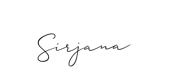 Create a beautiful signature design for name Sirjana. With this signature (Allison_Script) fonts, you can make a handwritten signature for free. Sirjana signature style 2 images and pictures png