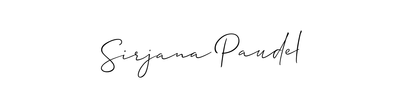 Design your own signature with our free online signature maker. With this signature software, you can create a handwritten (Allison_Script) signature for name Sirjana Paudel. Sirjana Paudel signature style 2 images and pictures png