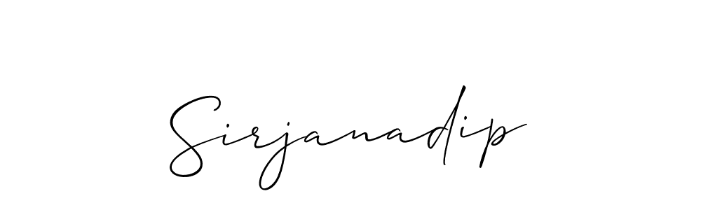 Use a signature maker to create a handwritten signature online. With this signature software, you can design (Allison_Script) your own signature for name Sirjanadip. Sirjanadip signature style 2 images and pictures png