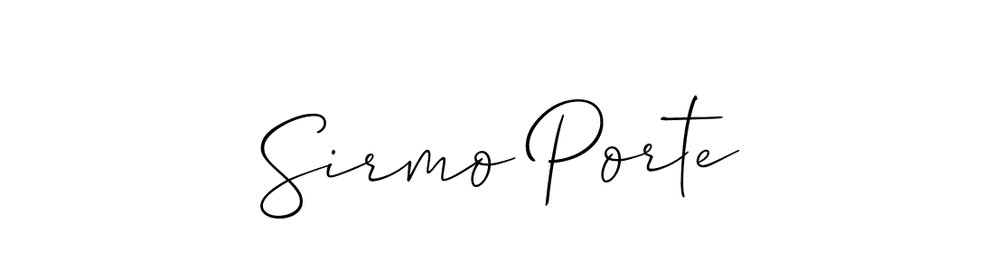 This is the best signature style for the Sirmo Porte name. Also you like these signature font (Allison_Script). Mix name signature. Sirmo Porte signature style 2 images and pictures png