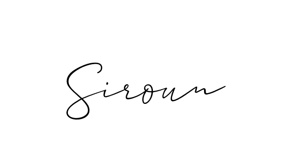 It looks lik you need a new signature style for name Siroun. Design unique handwritten (Allison_Script) signature with our free signature maker in just a few clicks. Siroun signature style 2 images and pictures png