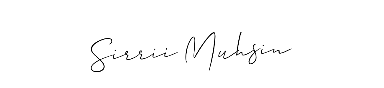 Also we have Sirrii Muhsin name is the best signature style. Create professional handwritten signature collection using Allison_Script autograph style. Sirrii Muhsin signature style 2 images and pictures png