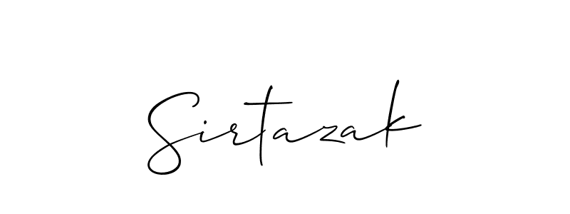 Make a short Sirtazak signature style. Manage your documents anywhere anytime using Allison_Script. Create and add eSignatures, submit forms, share and send files easily. Sirtazak signature style 2 images and pictures png