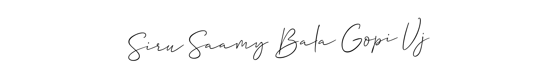 Siru Saamy Bala Gopi Vj stylish signature style. Best Handwritten Sign (Allison_Script) for my name. Handwritten Signature Collection Ideas for my name Siru Saamy Bala Gopi Vj. Siru Saamy Bala Gopi Vj signature style 2 images and pictures png
