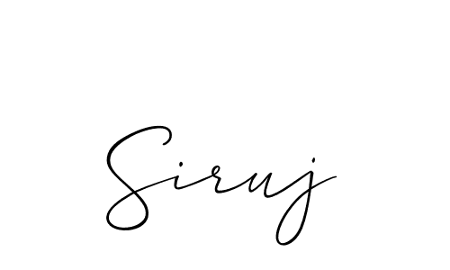 How to make Siruj signature? Allison_Script is a professional autograph style. Create handwritten signature for Siruj name. Siruj signature style 2 images and pictures png