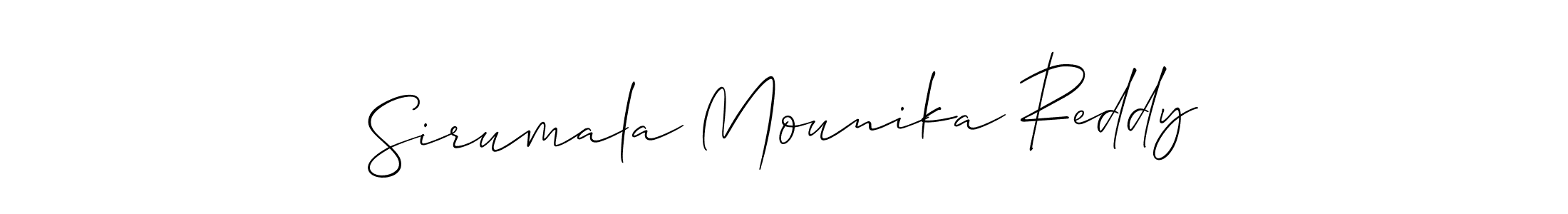 You can use this online signature creator to create a handwritten signature for the name Sirumala Mounika Reddy. This is the best online autograph maker. Sirumala Mounika Reddy signature style 2 images and pictures png