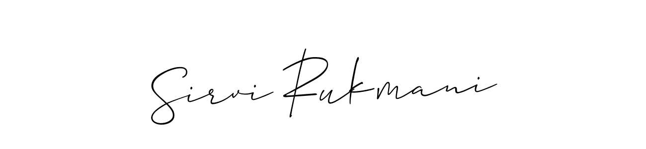 Create a beautiful signature design for name Sirvi Rukmani. With this signature (Allison_Script) fonts, you can make a handwritten signature for free. Sirvi Rukmani signature style 2 images and pictures png