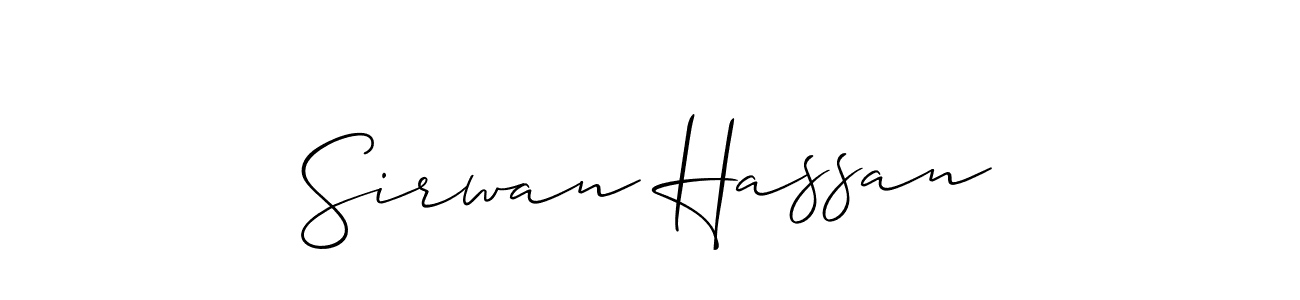 Make a short Sirwan Hassan signature style. Manage your documents anywhere anytime using Allison_Script. Create and add eSignatures, submit forms, share and send files easily. Sirwan Hassan signature style 2 images and pictures png