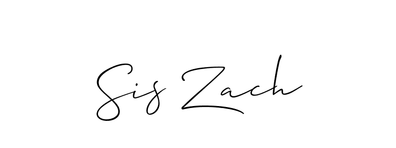 How to make Sis Zach name signature. Use Allison_Script style for creating short signs online. This is the latest handwritten sign. Sis Zach signature style 2 images and pictures png