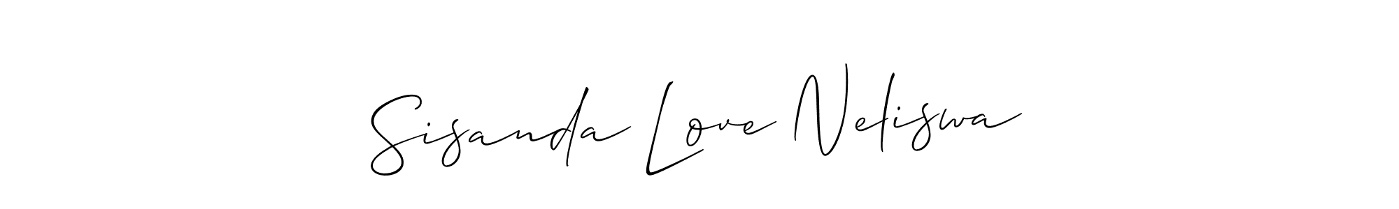 Also we have Sisanda Love Neliswa name is the best signature style. Create professional handwritten signature collection using Allison_Script autograph style. Sisanda Love Neliswa signature style 2 images and pictures png