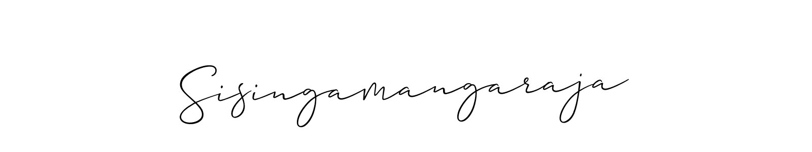 Allison_Script is a professional signature style that is perfect for those who want to add a touch of class to their signature. It is also a great choice for those who want to make their signature more unique. Get Sisingamangaraja name to fancy signature for free. Sisingamangaraja signature style 2 images and pictures png