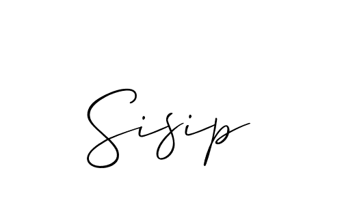 The best way (Allison_Script) to make a short signature is to pick only two or three words in your name. The name Sisip include a total of six letters. For converting this name. Sisip signature style 2 images and pictures png