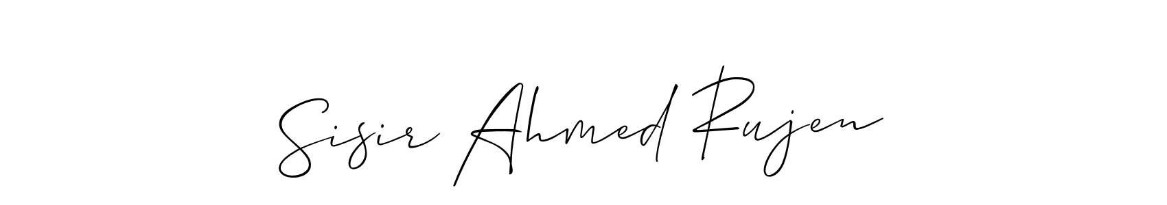 Make a short Sisir Ahmed Rujen signature style. Manage your documents anywhere anytime using Allison_Script. Create and add eSignatures, submit forms, share and send files easily. Sisir Ahmed Rujen signature style 2 images and pictures png