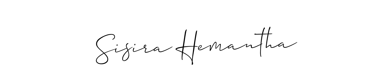 Make a short Sisira Hemantha signature style. Manage your documents anywhere anytime using Allison_Script. Create and add eSignatures, submit forms, share and send files easily. Sisira Hemantha signature style 2 images and pictures png