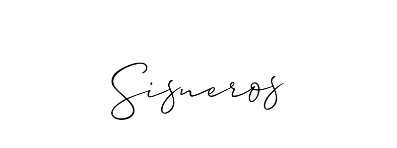The best way (Allison_Script) to make a short signature is to pick only two or three words in your name. The name Sisneros include a total of six letters. For converting this name. Sisneros signature style 2 images and pictures png