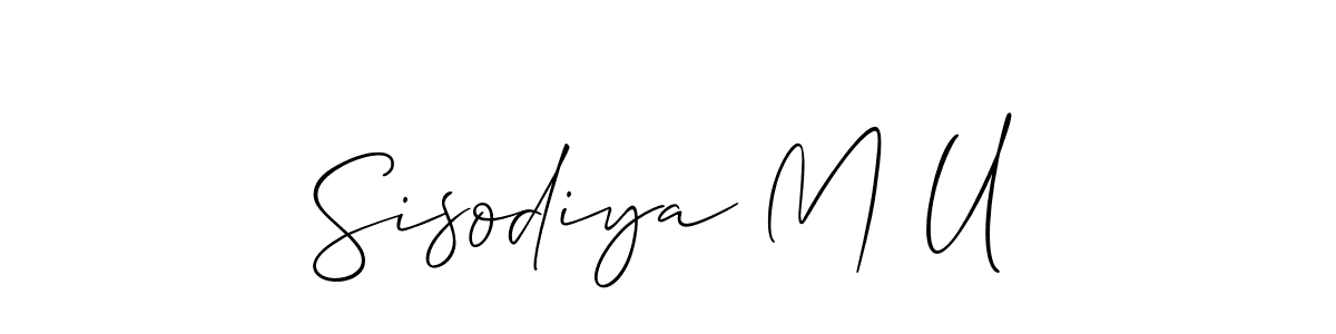 Similarly Allison_Script is the best handwritten signature design. Signature creator online .You can use it as an online autograph creator for name Sisodiya M U. Sisodiya M U signature style 2 images and pictures png