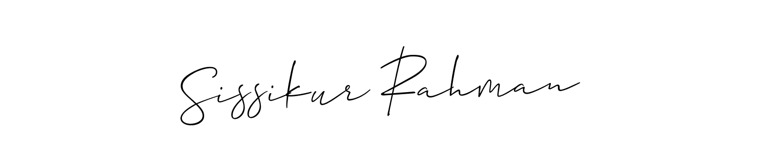 Use a signature maker to create a handwritten signature online. With this signature software, you can design (Allison_Script) your own signature for name Sissikur Rahman. Sissikur Rahman signature style 2 images and pictures png