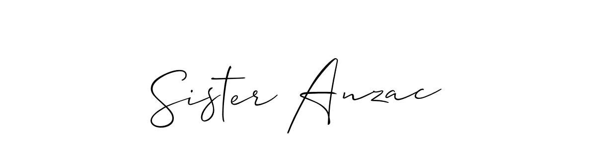 Design your own signature with our free online signature maker. With this signature software, you can create a handwritten (Allison_Script) signature for name Sister Anzac. Sister Anzac signature style 2 images and pictures png