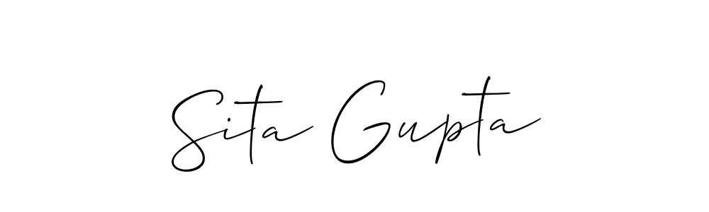 Allison_Script is a professional signature style that is perfect for those who want to add a touch of class to their signature. It is also a great choice for those who want to make their signature more unique. Get Sita Gupta name to fancy signature for free. Sita Gupta signature style 2 images and pictures png
